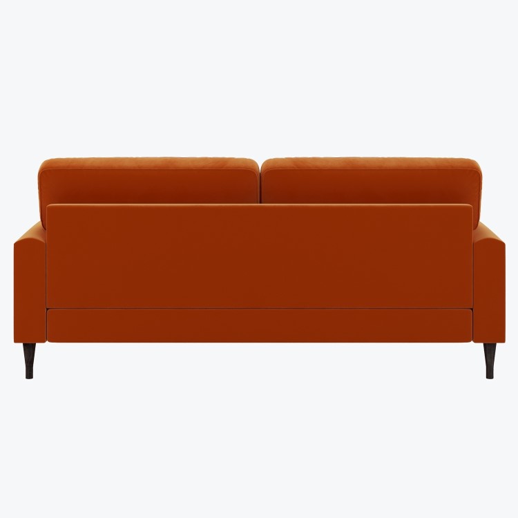 Orange Velvet 3 Seater Sofa - Payton