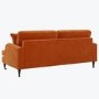 Orange Velvet 3 Seater Sofa - Payton