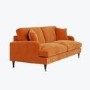 Orange Velvet 3 Seater Sofa - Payton