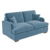 Light Blue Velvet Pull Out Sofa Bed - Seats 2 - Payton