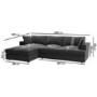 Left Hand Chaise Corner Sofa and Footstool Set in Grey Velvet - August