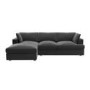 Dark Grey Velvet Left Hand 4 Seater Chaise Corner Sofa - August