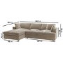 Mink Velvet Left Hand 4 Seater Chaise Corner Sofa - August