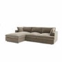 Mink Velvet Left Hand 4 Seater Chaise Corner Sofa - August