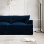 Navy Blue Velvet Left Hand 4 Seater Chaise Corner Sofa - August
