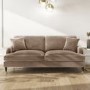 Beige Velvet 3 Seater Sofa - Payton