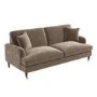 Beige Velvet 3 Seater Sofa - Payton