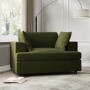 Olive Green Velvet Love Seat - August
