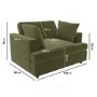Olive Green Velvet Love Seat - August