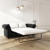 Black Velvet Chesterfield Pull Out Sofa Bed - Seats 3 - Bronte