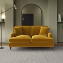 SOF192 Mustard Velvet 2 Seater Sofa - Payton