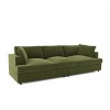 Large Olive Green Velvet 4 Seater Sofa - August