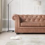 Tan Faux Leather Chesterfield Sofa - Seats 2 - Bronte