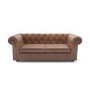 Tan Faux Leather Chesterfield Sofa - Seats 2 - Bronte