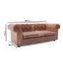 Tan Faux Leather Chesterfield Sofa - Seats 2 - Bronte