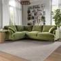 Olive Green Velvet 4 Seater Left Hand Corner Sofa - Payton