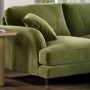 Olive Green Velvet 4 Seater Left Hand Corner Sofa - Payton