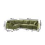 Olive Green Velvet 4 Seater Left Hand Corner Sofa - Payton