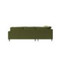 Olive Green Velvet 4 Seater Left Hand Corner Sofa - Payton