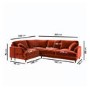 Burnt Orange Velvet 4 Seater Left Hand Corner Sofa - Payton 