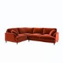 Burnt Orange Velvet 4 Seater Left Hand Corner Sofa - Payton 