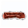 Burnt Orange Velvet 4 Seater Right Hand Corner Sofa - Payton 