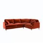 Burnt Orange Velvet 4 Seater Right Hand Corner Sofa - Payton 