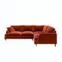 Burnt Orange Velvet 4 Seater Right Hand Corner Sofa - Payton 