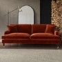 Burnt Orange Velvet 4 Seater Sofa - Payton