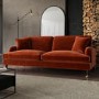 Burnt Orange Velvet 4 Seater Sofa - Payton