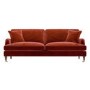 Burnt Orange Velvet 4 Seater Sofa - Payton