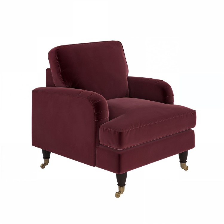 Burgundy Velvet Armchair - Payton