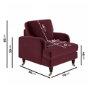 Burgundy Velvet Armchair - Payton