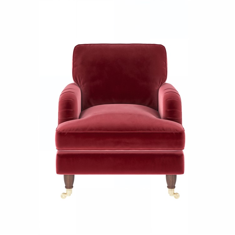 Burgundy Velvet Armchair - Payton