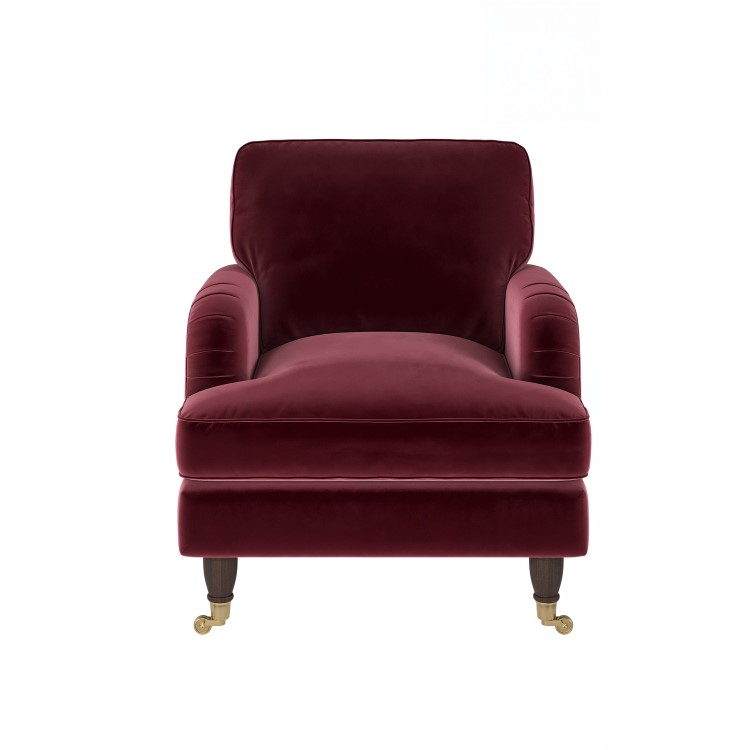 Burgundy Velvet Armchair - Payton