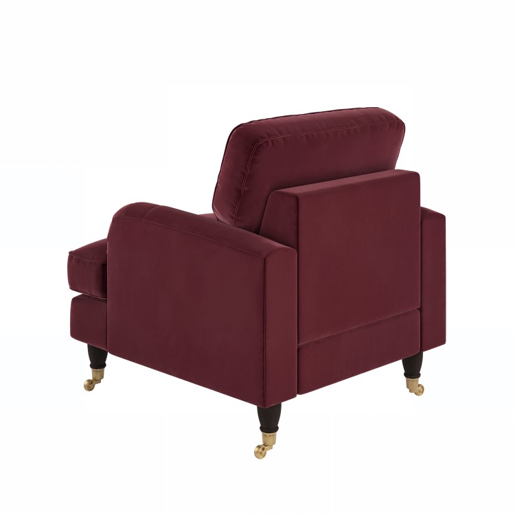 Burgundy Velvet Armchair - Payton