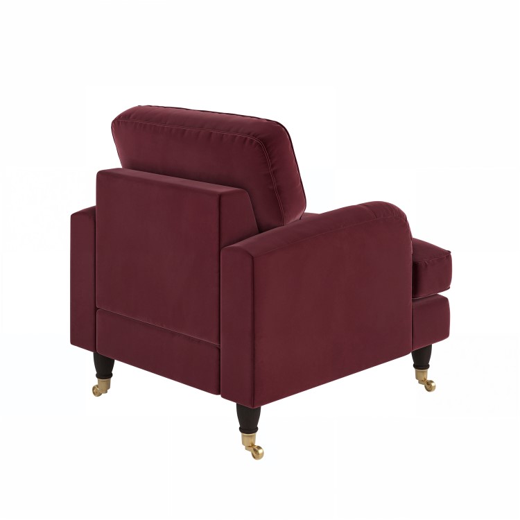 Burgundy Velvet Armchair - Payton