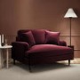 Burgundy Velvet Love Seat - Payton