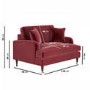 Burgundy Velvet Love Seat - Payton