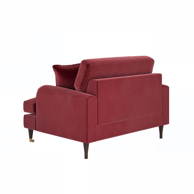 Burgundy Velvet Love Seat - Payton