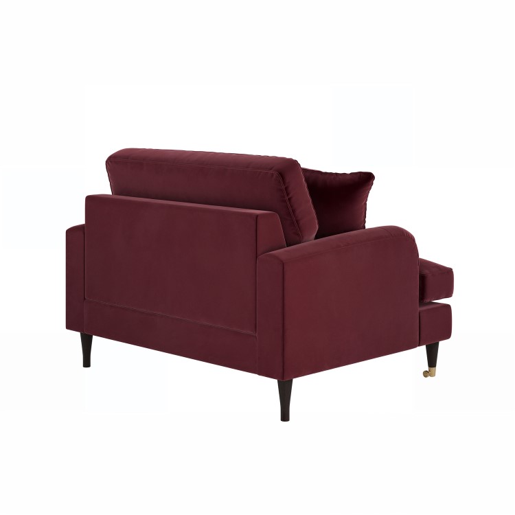 Burgundy Velvet Love Seat - Payton