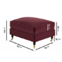 Burgundy Velvet Footstool - Payton