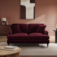 Burgundy Velvet 2 Seater Sofa - Payton