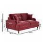Burgundy Velvet 2 Seater Sofa - Payton