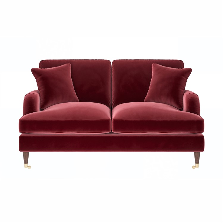 Burgundy Velvet 2 Seater Sofa - Payton