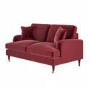 Burgundy Velvet 2 Seater Sofa - Payton