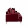 Burgundy Velvet 3 Seater Sofa - Payton
