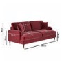 Burgundy Velvet 3 Seater Sofa - Payton
