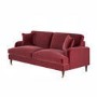 Burgundy Velvet 3 Seater Sofa - Payton