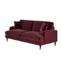 Burgundy Velvet 3 Seater Sofa - Payton